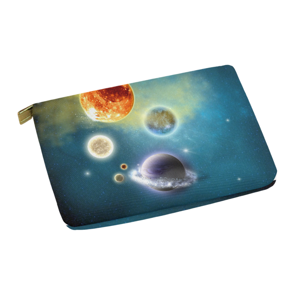 Space scenario with  meteorite sun and planets Carry-All Pouch 12.5''x8.5''