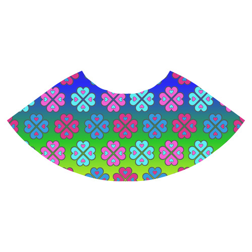 heart flower pattern on rainbow Athena Women's Short Skirt (Model D15)