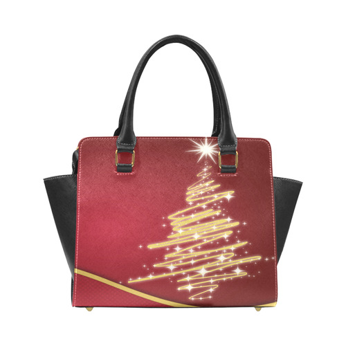 christmas tree red Rivet Shoulder Handbag (Model 1645)