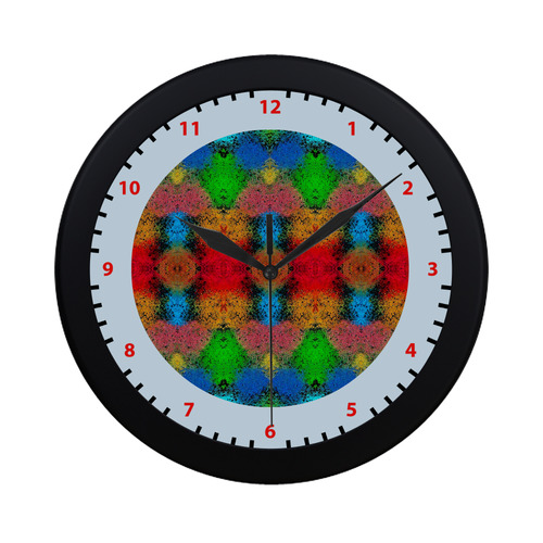 Colorful Goa Tapestry Painting watch circular number colorful hand 3 Circular Plastic Wall clock