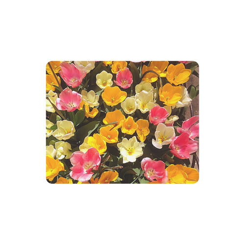 Yellow Pink Flowers Rectangle Mousepad