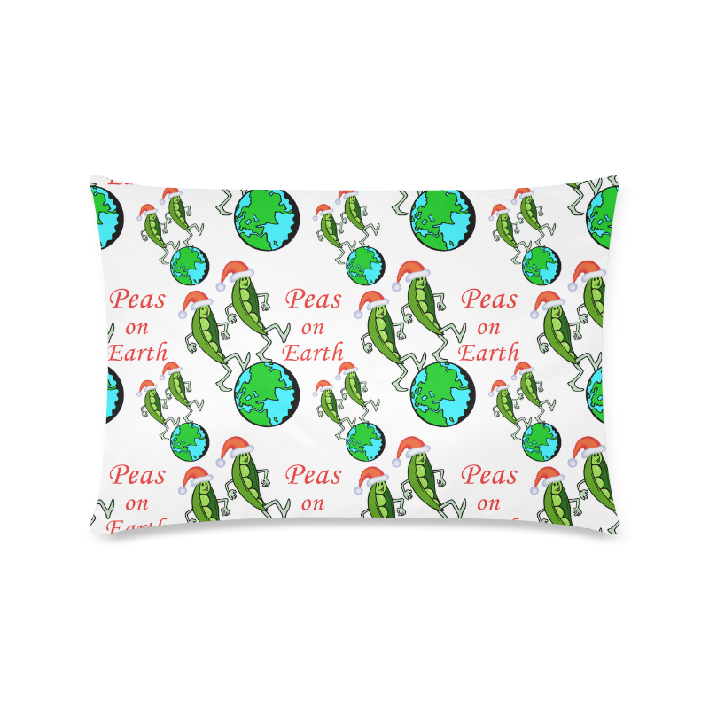 Peace Peas on Earth Christmas Theme Custom Rectangle Pillow Case 16"x24" (one side)