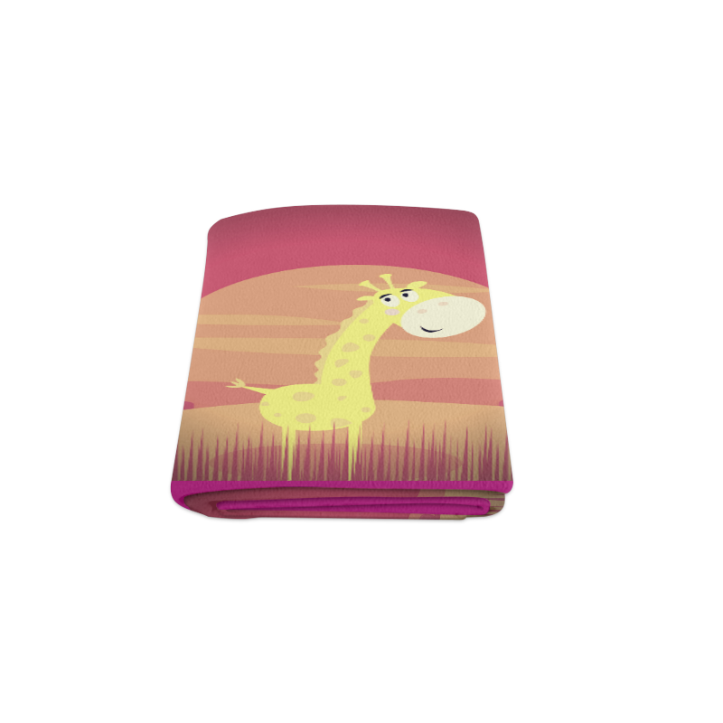 New designers blanket for Bedroom with Giraffe / YELLOW PURPLE Blanket 50"x60"