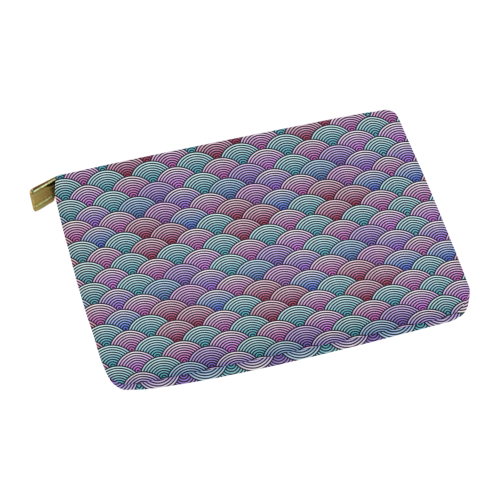 Colorful Oriental Concentric Circle Pattern Carry-All Pouch 12.5''x8.5''