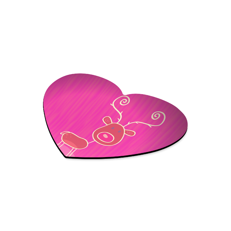 Heart mouse pad : with reindeer. Tip for Christmas Gift purple Heart-shaped Mousepad