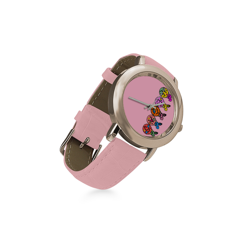Vegas by Popart Lover Women's Rose Gold Leather Strap Watch(Model 201)