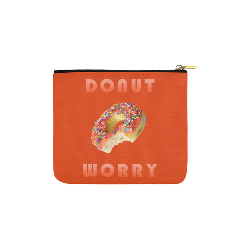 Funny Orange Do Nut Worry Pun Carry-All Pouch 6''x5''