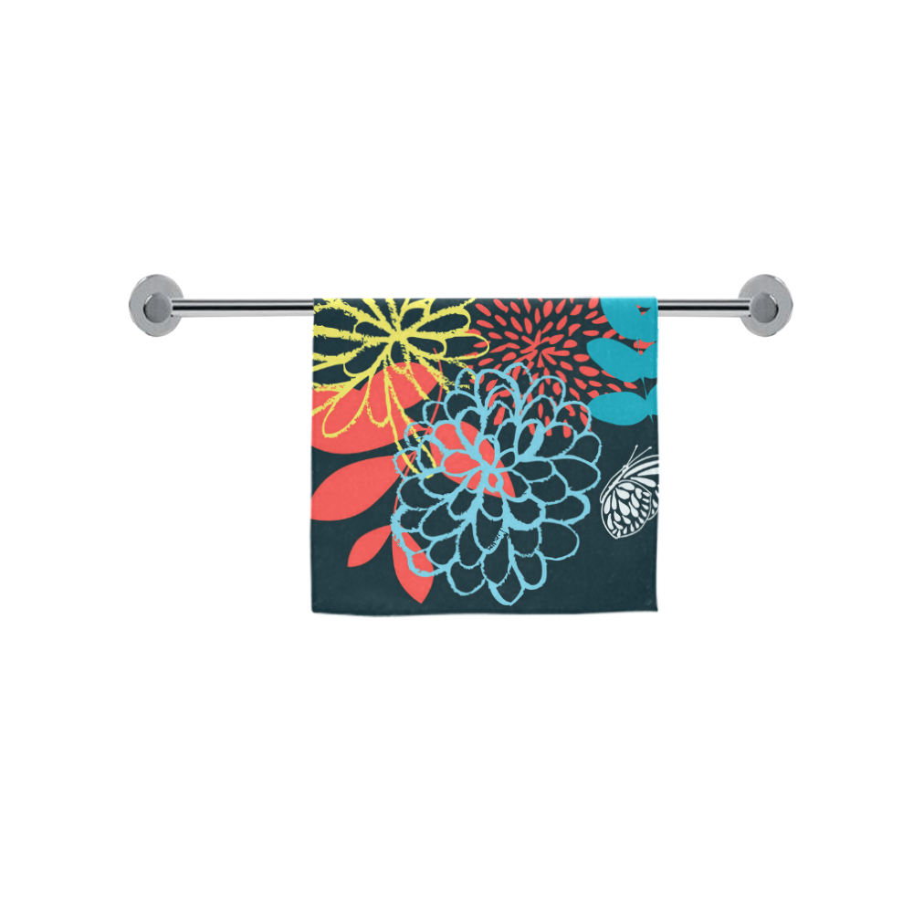 Modern Colorful Abstract Flowers Butterfly Floral Custom Towel 16"x28"