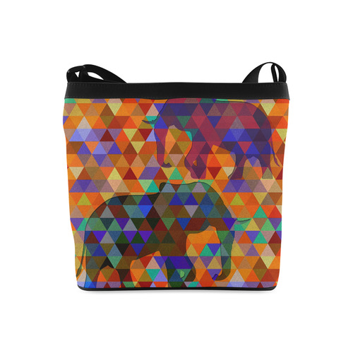 Modern Triangle Pattern Elephants Crossbody Bags (Model 1613)