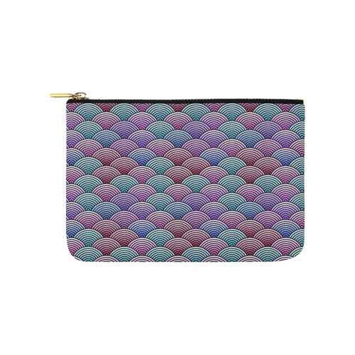 Colorful Oriental Concentric Circle Pattern Carry-All Pouch 9.5''x6''