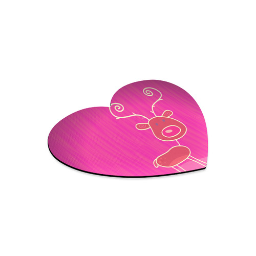 Heart mouse pad : with reindeer. Tip for Christmas Gift purple Heart-shaped Mousepad