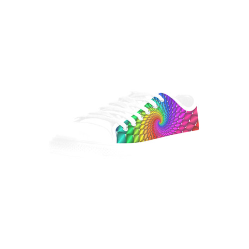 Psychedelic Rainbow Spiral Fractal Aquila Microfiber Leather Women's Shoes/Large Size (Model 031)