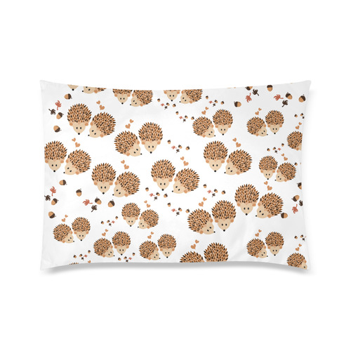 Hedgehogs in autumn Custom Zippered Pillow Case 20"x30"(Twin Sides)
