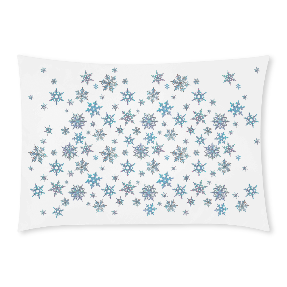 Snowflakes, Blue snow original design Custom Rectangle Pillow Case 20x30 (One Side)