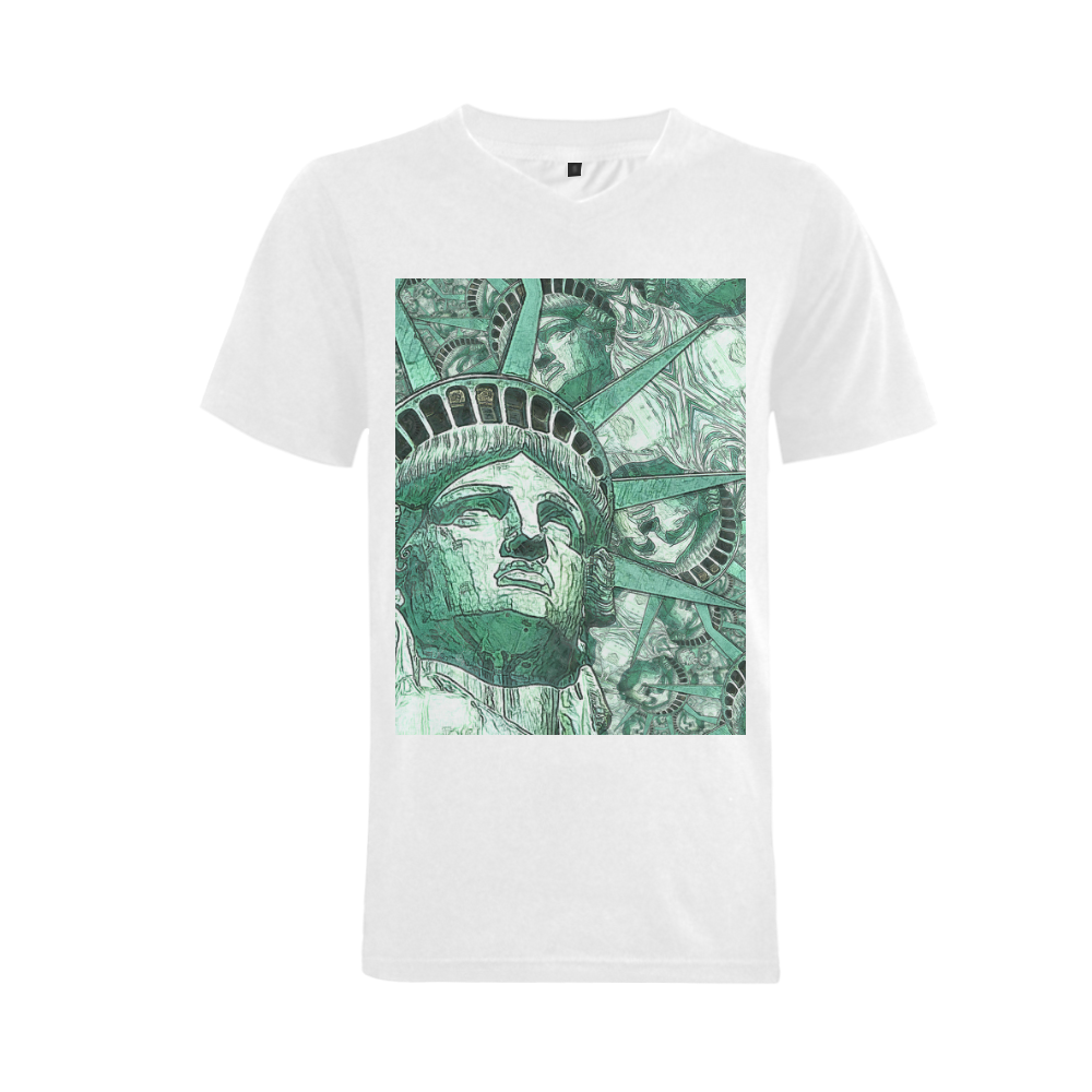 Liberty 20161102 Men's V-Neck T-shirt  Big Size(USA Size) (Model T10)