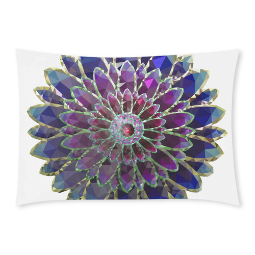 Red Mosaic Flower Custom Rectangle Pillow Case 20x30 (One Side)