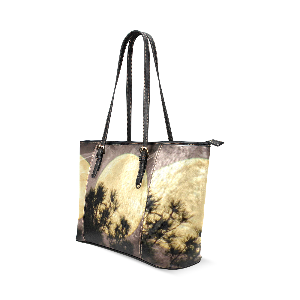 Moonsmoke by Martina Webster Leather Tote Bag/Small (Model 1640)