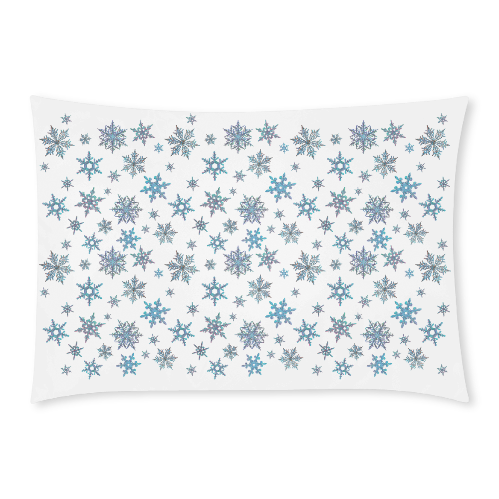 Snowflakes, Blue snow Custom Rectangle Pillow Case 20x30 (One Side)