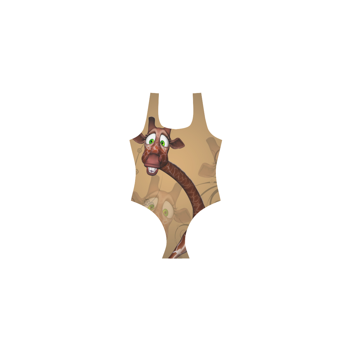 Sweet, cute giraffe Vest One Piece Swimsuit (Model S04)