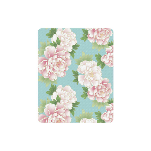 Beautiful Pink Peony Vintage Japanese Floral Rectangle Mousepad