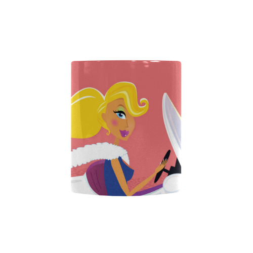 New designers mug with stylish 60s lady PINK Custom Morphing Mug
