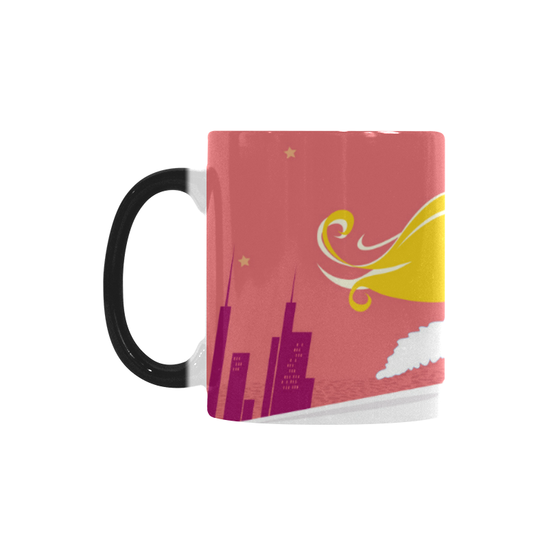 New designers mug with stylish 60s lady PINK Custom Morphing Mug