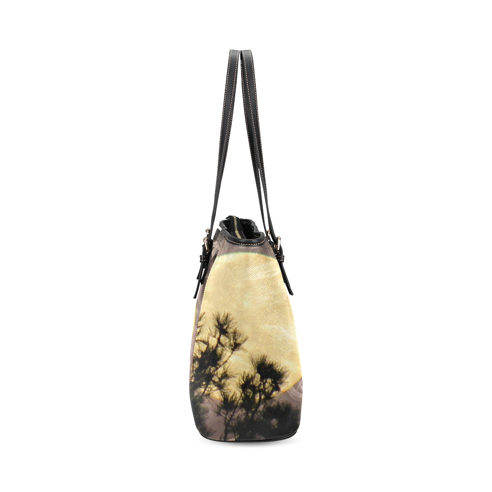 Moonsmoke by Martina Webster Leather Tote Bag/Small (Model 1640)