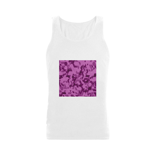 New in shop : Designers t-shirt / white purple Plus-size Men's Shoulder-Free Tank Top (Model T33)