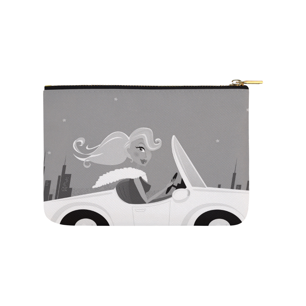 New illustration in Shop : designers bag with Hand-drawn lady Carry-All Pouch 9.5''x6''