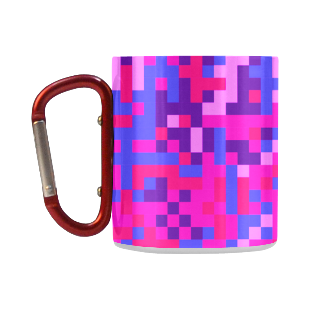 New Pixel art designers MUG : Vintage pink blue edition 70s inspired fresh Art Classic Insulated Mug(10.3OZ)