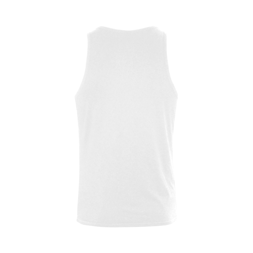 New in shop : Designers t-shirt / white purple Plus-size Men's Shoulder-Free Tank Top (Model T33)