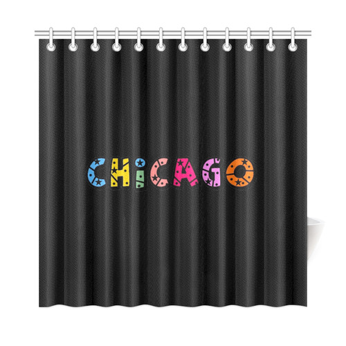 Chicago by Popart Lover Shower Curtain 72"x72"