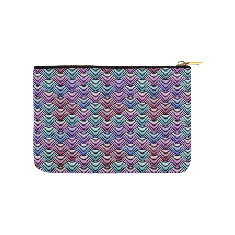 Colorful Oriental Concentric Circle Pattern Carry-All Pouch 9.5''x6''