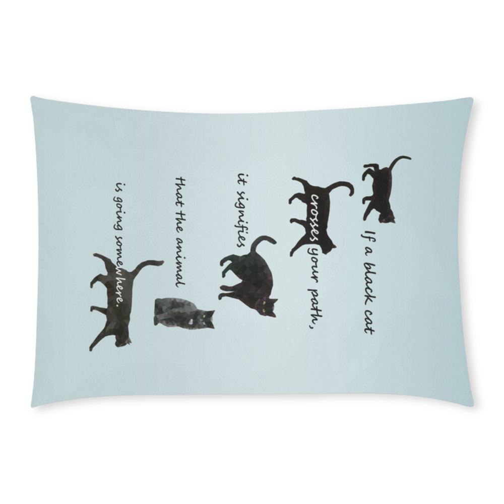 If a black cat Custom Rectangle Pillow Case 20x30 (One Side)