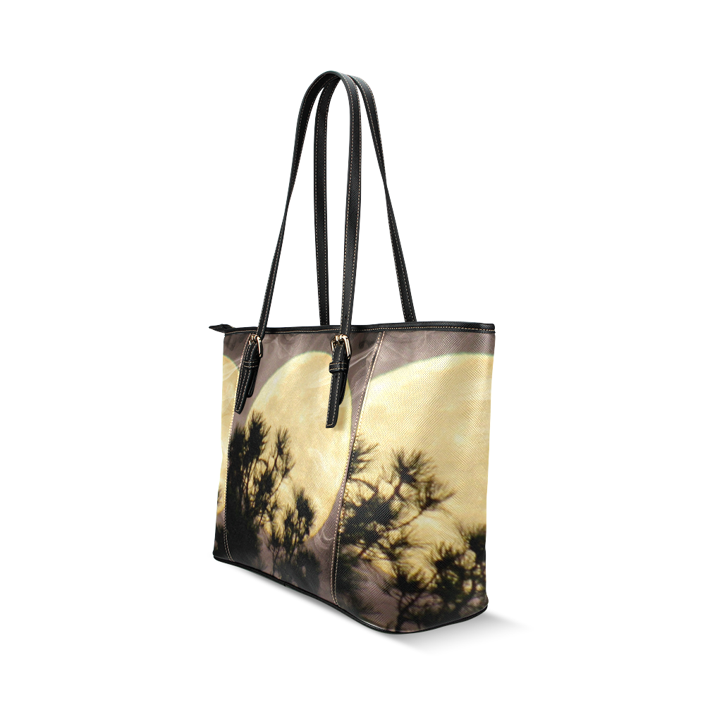 Moonsmoke by Martina Webster Leather Tote Bag/Small (Model 1640)