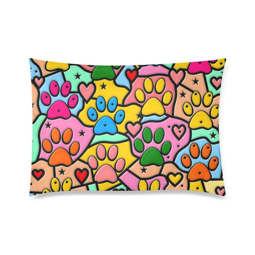 Color Paws by Nico Bielow Custom Zippered Pillow Case 20"x30" (one side)