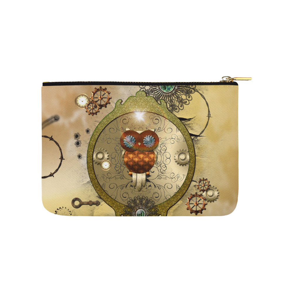 Steampunk, wonderful owl Carry-All Pouch 9.5''x6''
