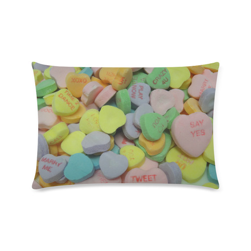 Candy Valentine Hearts Custom Rectangle Pillow Case 16"x24" (one side)