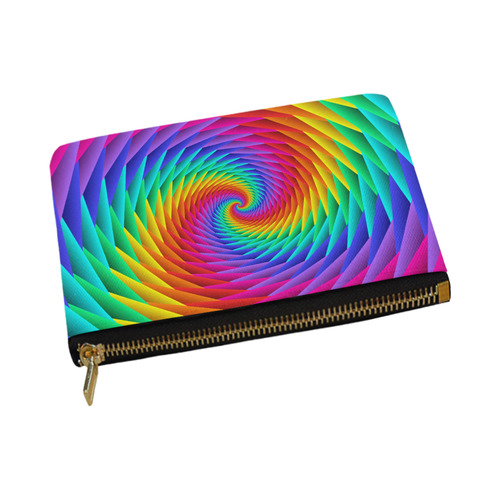 Psychedelic Rainbow Spiral Fractal Carry-All Pouch 12.5''x8.5''