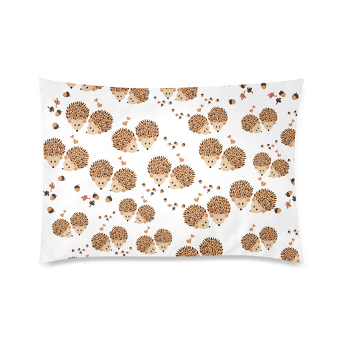 Hedgehogs in autumn Custom Zippered Pillow Case 20"x30"(Twin Sides)