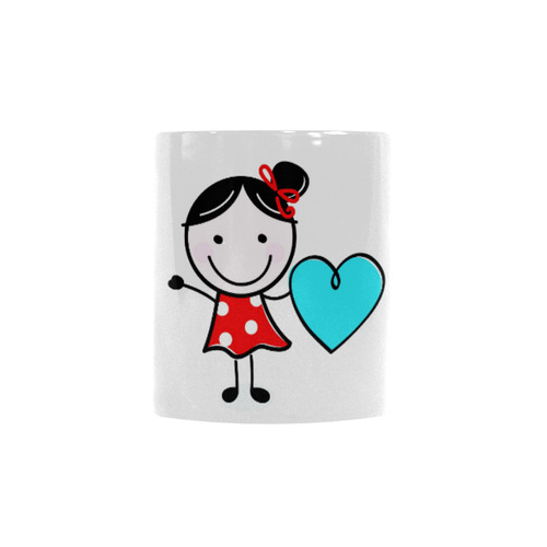New in shop : Designers mug with hand-drawn Girl with heart Custom Morphing Mug