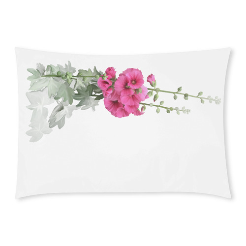 Pink Hollyhocks, watercolor Custom Rectangle Pillow Case 20x30 (One Side)