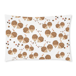 Hedgehogs in autumn Custom Rectangle Pillow Case 20x30 (One Side)