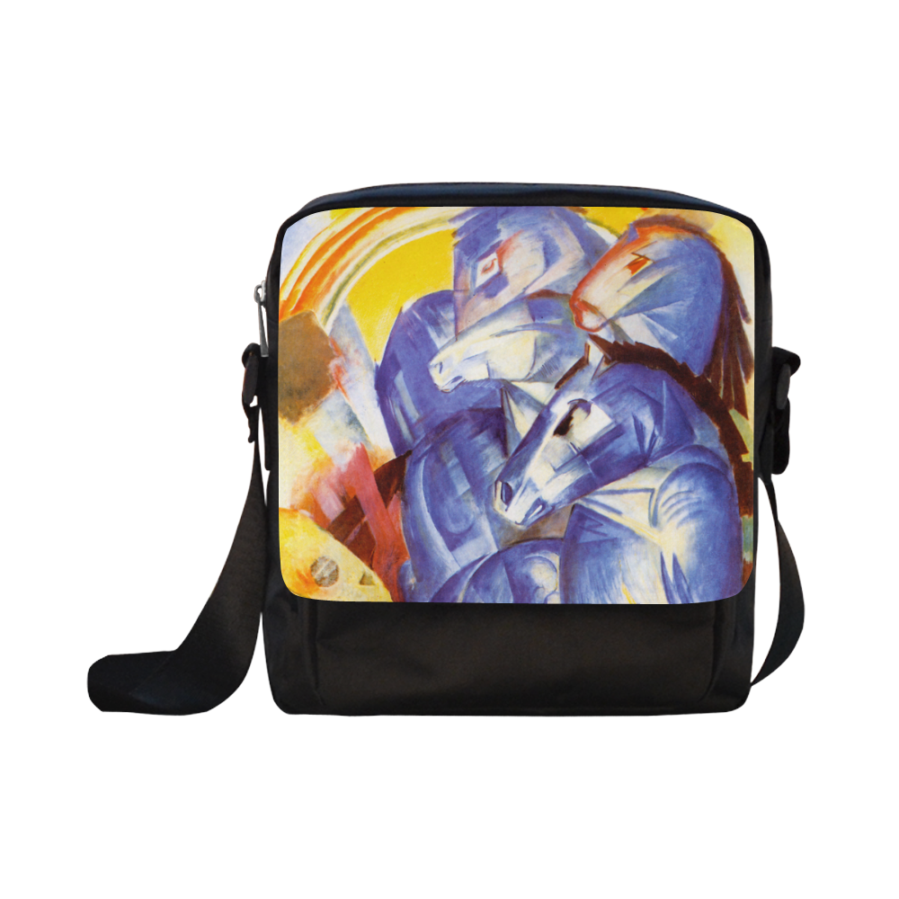 The Tower Of The Blue Horses by Franz Marc Crossbody Nylon Bags (Model 1633)