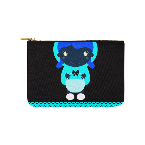 New little bag with Red riding hood : BOO EDITION black cyan Carry-All Pouch 9.5''x6''