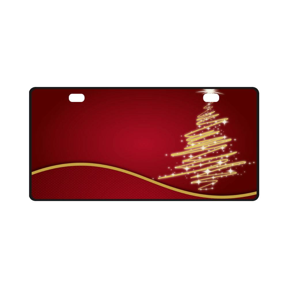 christmas tree red License Plate