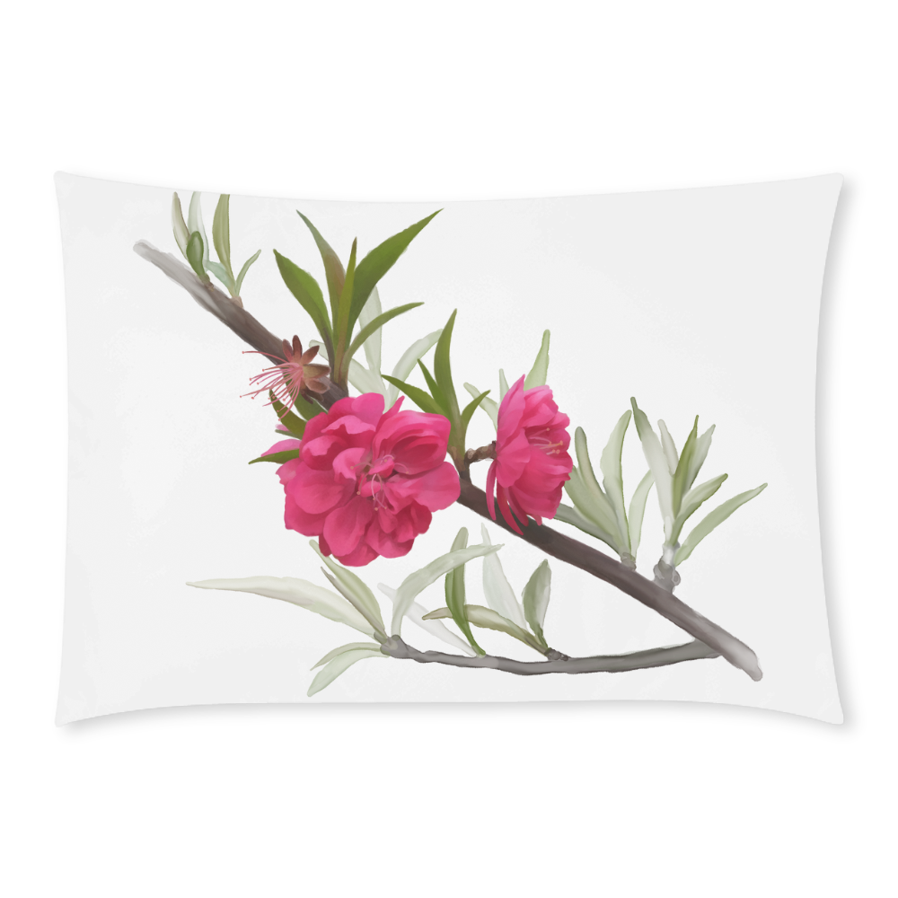 Peach blossom, watercolors Custom Rectangle Pillow Case 20x30 (One Side)