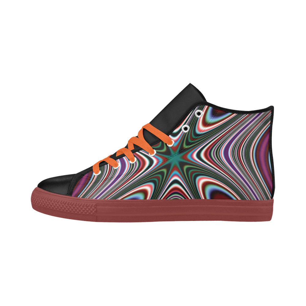 Abstract Art Aquila High Top Microfiber Leather Women's Shoes (Model ...