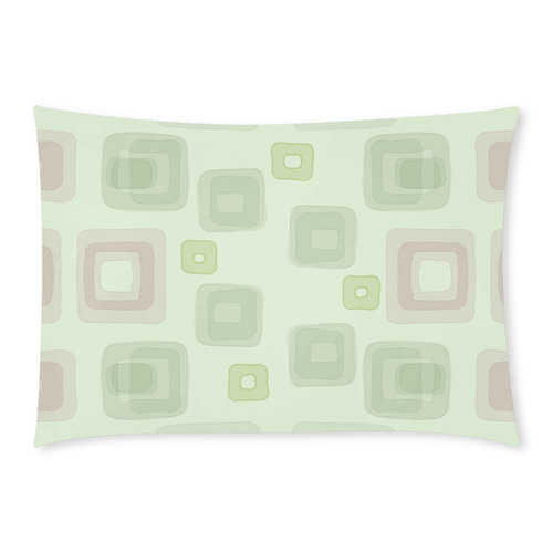 Green and Pink squares, back to 70's Custom Rectangle Pillow Case 20x30 (One Side)