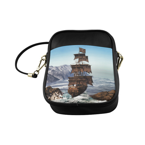 A pirate ship sails through the coastal Sling Bag (Model 1627)